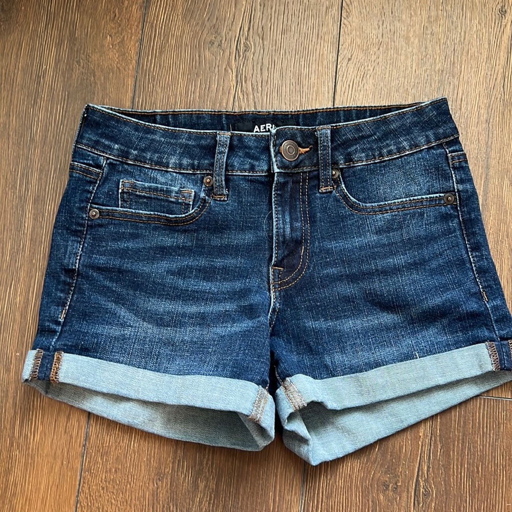 Aeropostale Low Rise Midi Denim Shorts